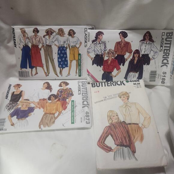 4 Butterick Sewing Patterns Classics Blouses Skirts Pants Most Uncut B11 - Picture 1 of 9